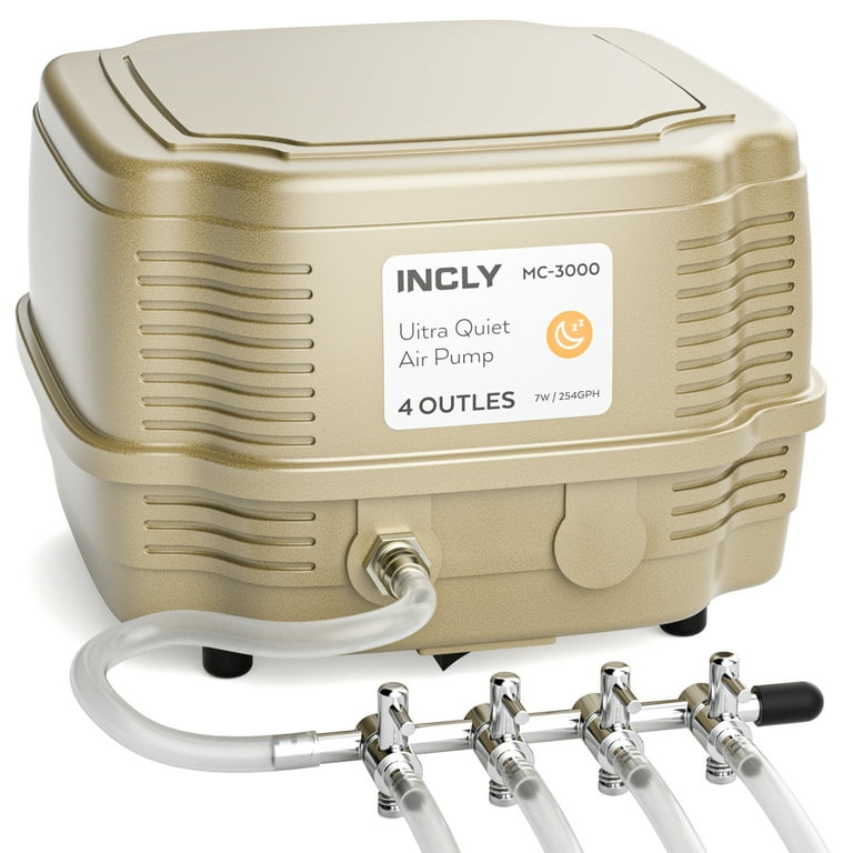 INCLY 7W Large Aquatic Air Pump 245 Gallon with 4 Adjustable INCLY 7W Large Aquatic Air Pump 245 Gallon with 4 Adjustable