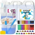 thumbnail image 1 of INCLY 80 OZ Clear Epoxy Resin Kit with 15 Colors Mica Powder, Large Silicone Cups & Stick, Crystal Clear Resin Epoxy Starter Kit for Coating and Casting, Molds, Jewelry Making, DIY Art Craft, 1 of 7