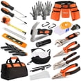 thumbnail interactive-video image 1 of INCLY 95 Pcs Real Tool Set, Boys Small Real Hand Tools Kit, Construction Learning Tools Hammer Screwdriver for Home DIY Building and Woodworking, Come with Tool Belt & Bag, 1 of 9