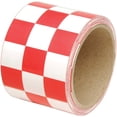 thumbnail image 1 of INCOM Checkerboard Hazard Tape, 3"W x 54'L, Red/White, 1 Roll, 1 of 1