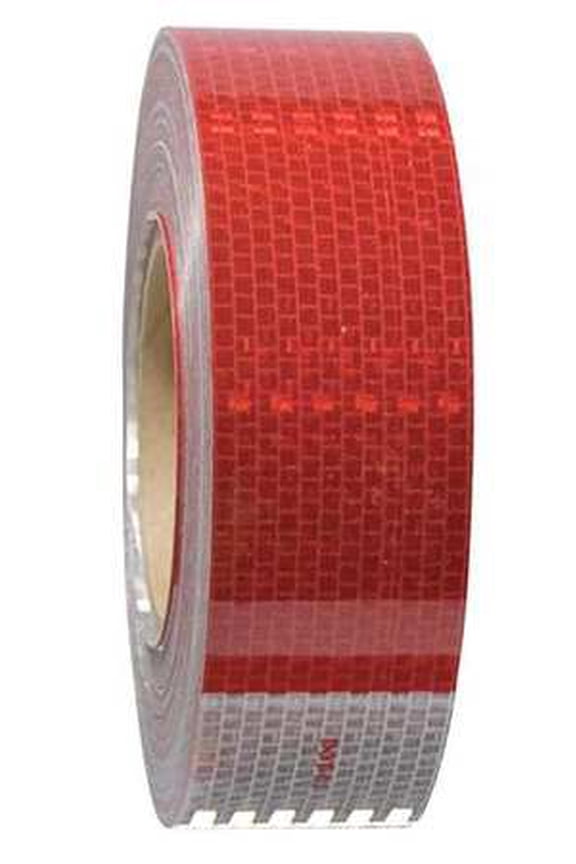 INCOM Conspicuity Reflective Tape, 11" Red/7" White Pattern, 13 mil Vinyl, DOT-C2, 150'Lx2"W, 1 Roll, Lot of 1
