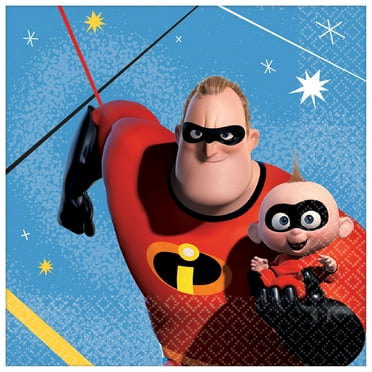 The Incredibles Beverage Napkins - 16 Count Party Napkins For Kids Birthday Parties