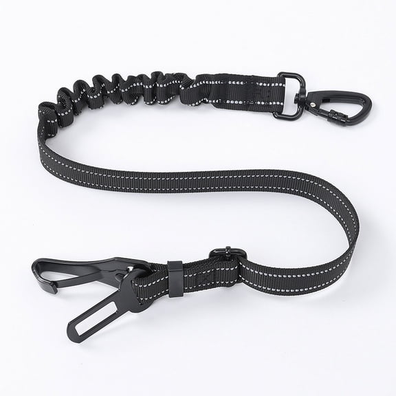 INCTUO 1Pack Dog Seat belt for Car, 3-in-1 Dog Car Seat Belt Bungee, Shockproof Dog Tether for Car with Buckle & Hook Latch, Adjustable Reflective Dog Car Harness Leash with 360° Lockable Buckle