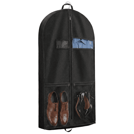 INCTUO 43" Travel Garment Bag with Accessories Zipper Pocket, Heavy Duty Suit Bag for Suits, Tuxedos, Dresses, Coats, 1 pack