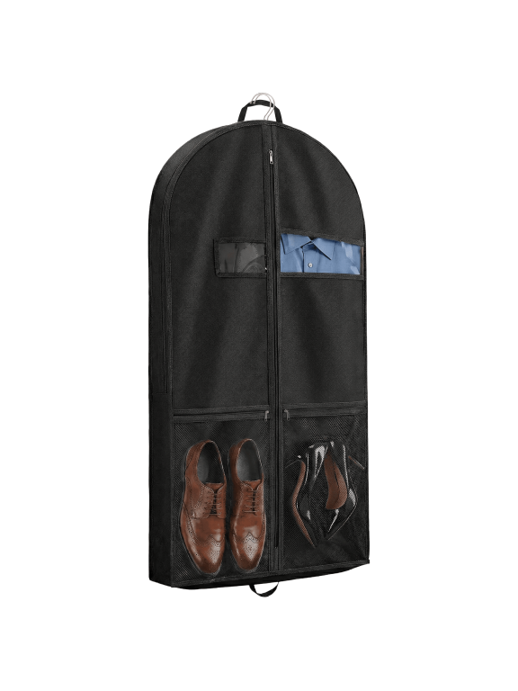 43" Travel Garment Bag with Accessories Zipper Pocket, Heavy Duty Suit Bag for Suits, Tuxedos, Dresses, Coats, 1 pack