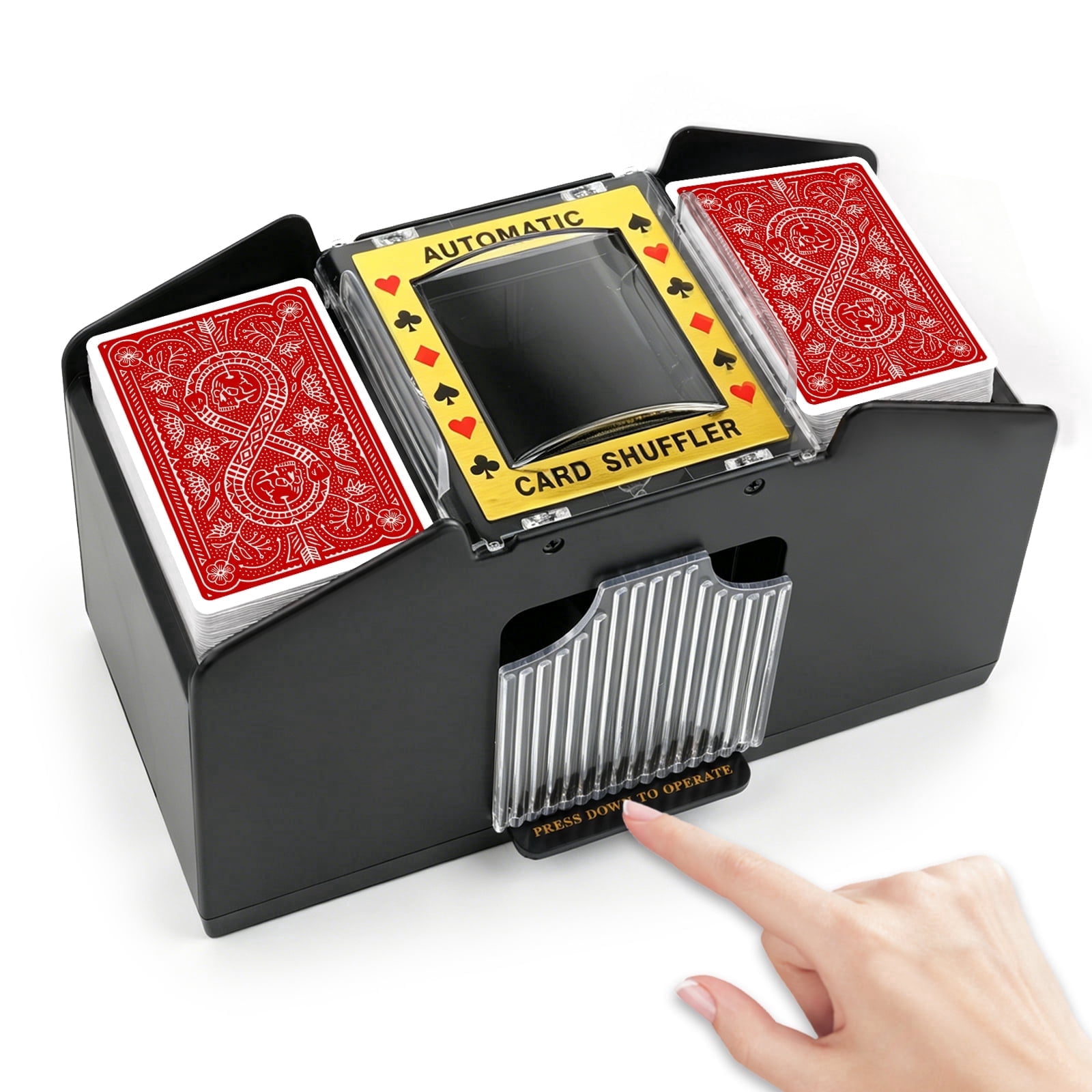 INCTUO 4-Deck Automatic Card Shuffler, Electric Playing Card Shuffler ...