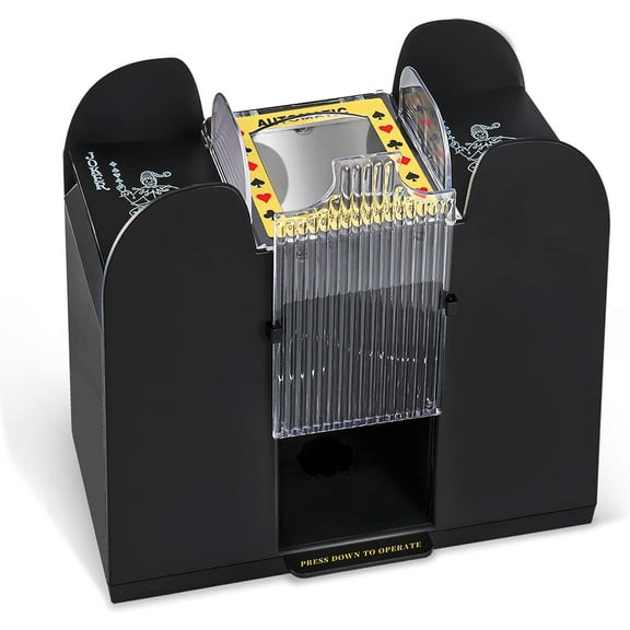 INCTUO 6 Deck Automatic Card Shuffler, Playing Card Shuffler Electric for Poker, UNO, Home Card Game, Texas Hold'em, Blackjack