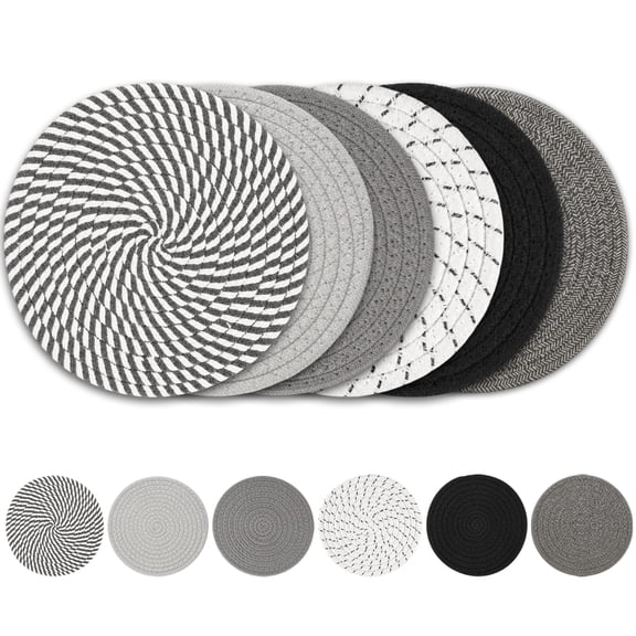 INCTUO 6 Pcs Hot Pads, 8 inch Trivets for Hot Dishes, Hot Pots and Pans, Thick Heat Resistant Large Coaster for Kitchen, Kitchen Essentials, Kitchen Decor for Table & Countertop