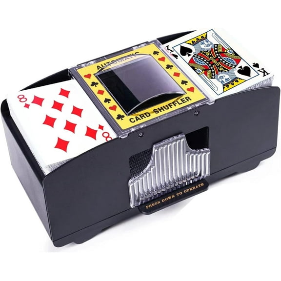 INCTUO Automatic Card Shuffler 2/1/4/6 Deck, Playing Card Shuffler Electric for Poker, UNO, Home Card Game, Texas Hold'em, Blackjack