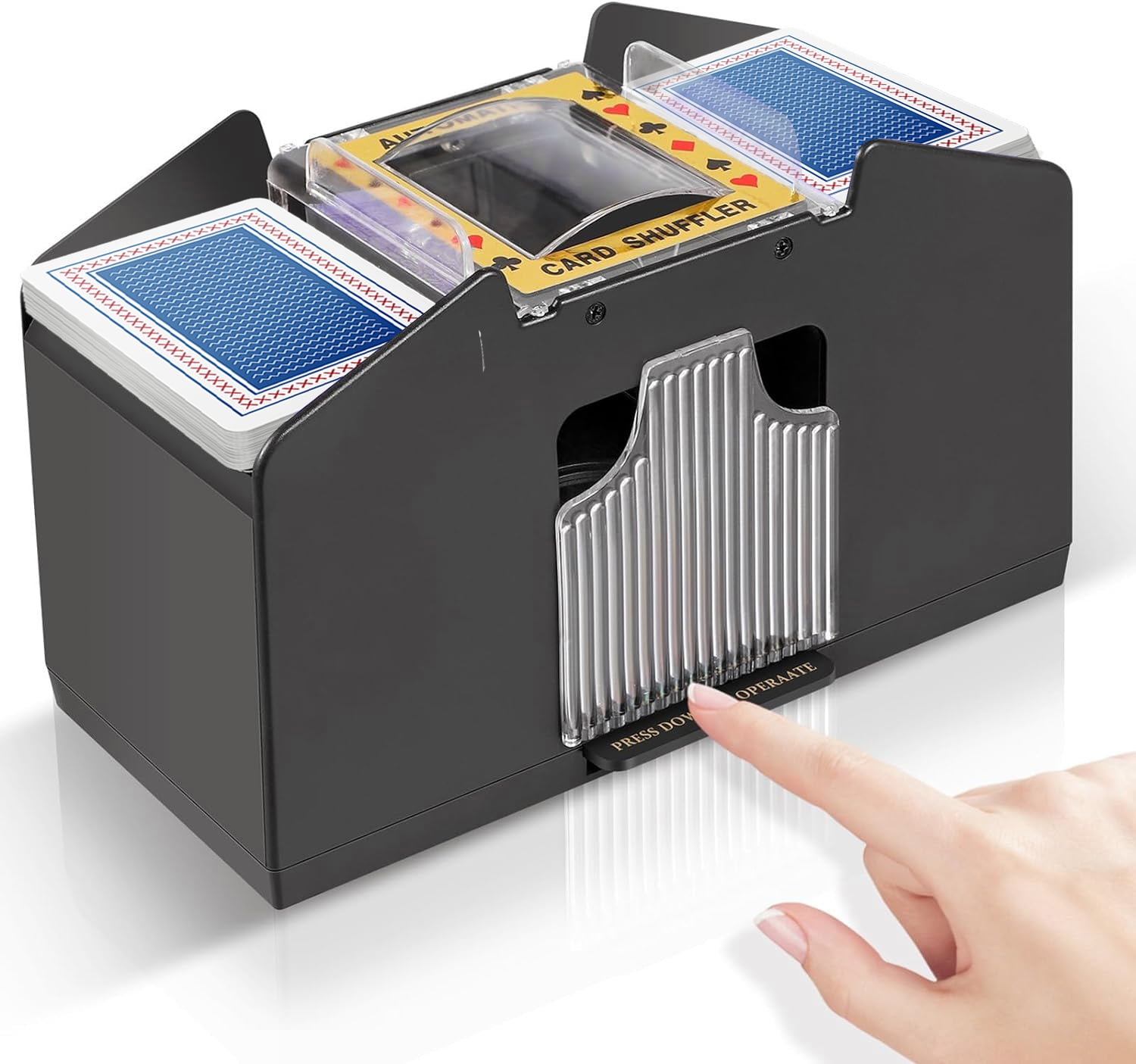 INCTUO Quiet Automatic Card Shuffler Machine for Poker, UNO, Texas Hold