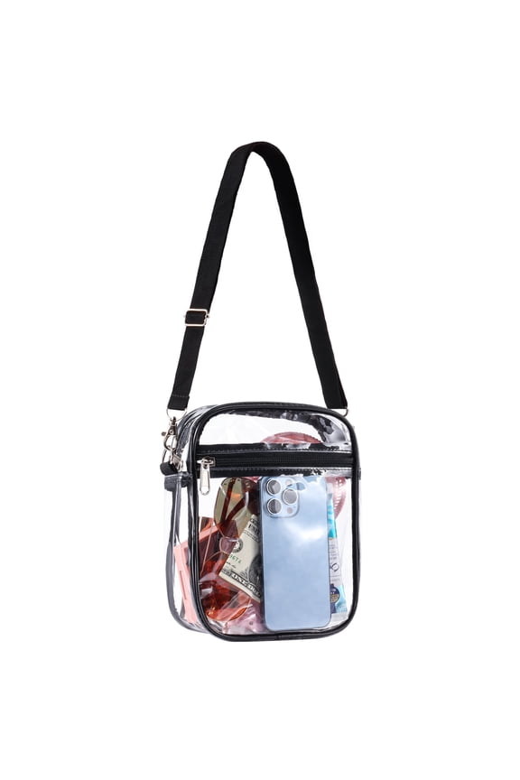 Clear Purse Stadium Transparent Messenger Bag Stadium Approved for Men and Women Clear CrossBody Bag(Large)
