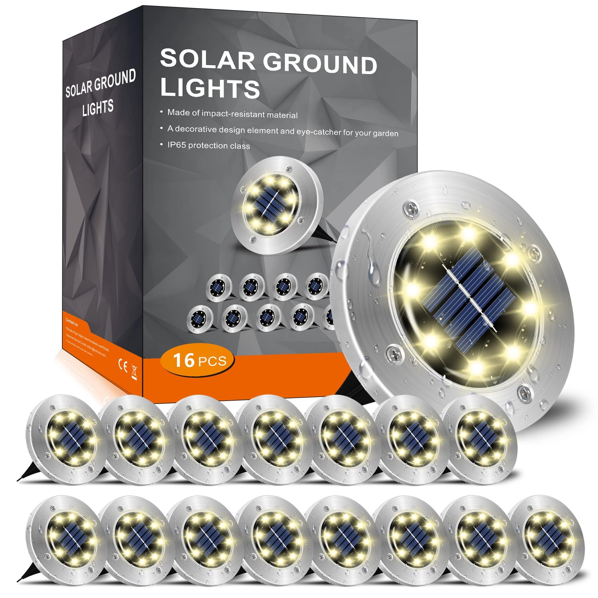 INCX Solar Lights for MMF7 Outside,16 Pack Solar Lights Outdoor Waterproof, Solar Garden Lights