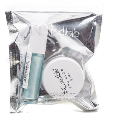 INCredible UNICORN DREAMY DAYZ Iridescent Gloss and Glow Kit for Lips and Skin,In a Dream Wrold  Mermaid on Land .12 fl oz and You Go Girl Cosmic Blur .32oz