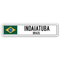 INDAIATUBA BRAZIL Street Sign Brazilian flag city country road wall gift
