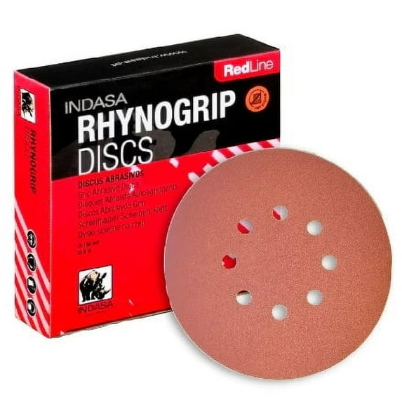 Buy Indasa 6-inch 8-Hole Rhynogrip RedLine Vacuum Sanding Discs, Grit 400 - 640 Series