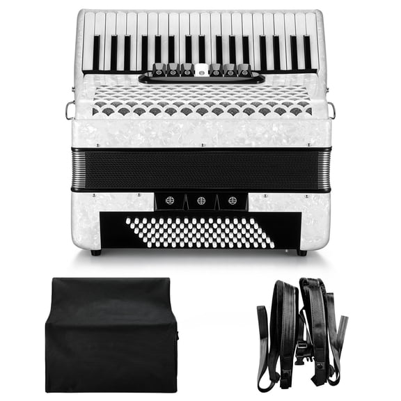 HEASOME 37 Key 96 Bass Professional Accordion for Adults Musical Instrument for Beginners & Advanced Players with Adjustable Shoulder Strap and Carry Backpack