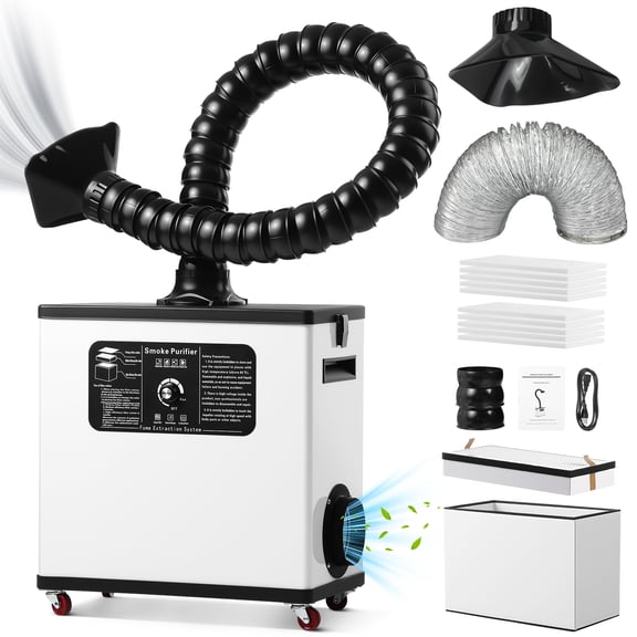 INDEEDING Fume Extractor 17m/s Wind Speed Smoke Purifier for Odor and Fume Removal Solder Extractor Compact