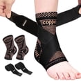 thumbnail image 1 of INDEEMAX Ankle Brace for Women & Men, Ankle Compression Sleeve Support Copper Infused Ankle Brace for Sprained Ankle, Plantar Fasciitis Sports, Achilles Tendonitis Pain Relief, 1 of 9