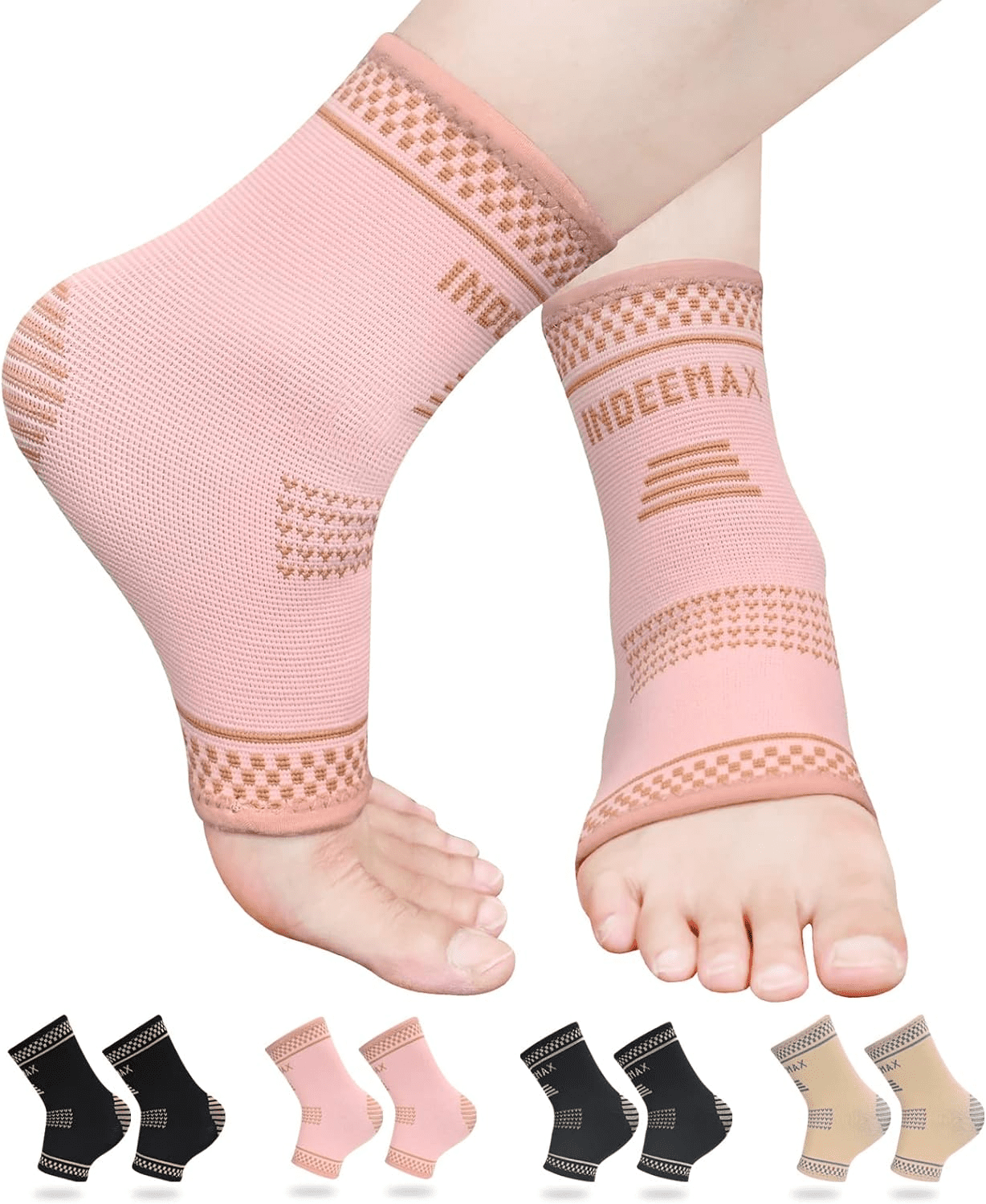 INDEEMAX Copper Ankle Brace for Women Men, Copper Infused Ankle