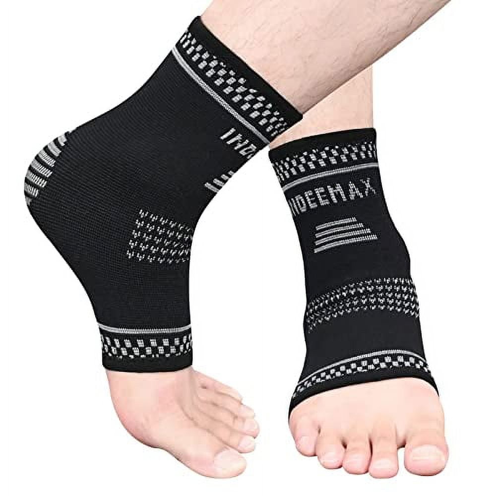 INDEEMAX Copper Ankle Brace for Women Men, Left and Right Foot Compression Support Sleeve Ankle