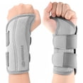 thumbnail image 1 of INDEEMAX Copper Infused Wrist Brace Support for Pain Relief, Adjustable Wrist Support Splint for Tendonitis, Sprain, Strain, Arthritis. For Women and Men-SM-Left Hand,Gray, 1 of 7