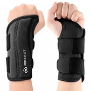 INDEEMAX Copper Carpal Tunnel Wrist Brace, Adjustable Support Splint for Night Sleep & Work, Right Hand, Black, S/M