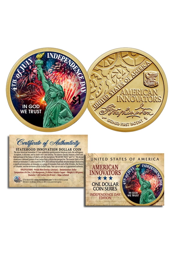 INDEPENDENCE DAY July 4th - 2018 1st Release American Innovation $1 Dollar Coin