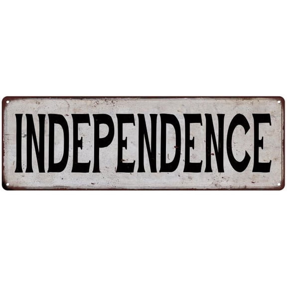 INDEPENDENCE Vintage Look Rustic Metal 6x18 Sign City State 206180041353