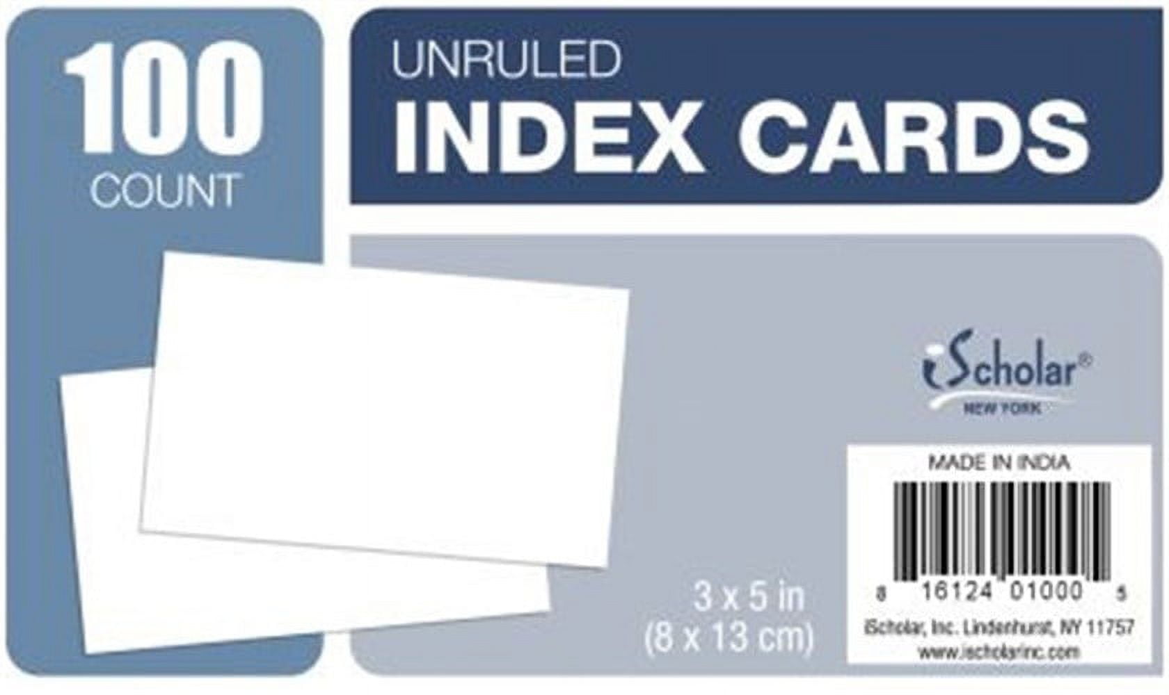 INDEX CARDS 3x5 UNRULED 100CT - Walmart.com