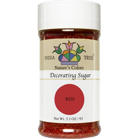 INDIA TREE Red Decorating Sugar, 3.3 OZ