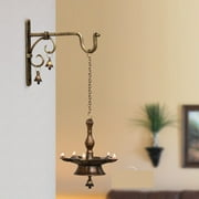 INDIAN HANDMADE CANDLES Holder | Spiritual Brass Candles | Brass Hanging Diya With Hanger & Bells | Brass Oil Lamp | Diwali Brass Diya