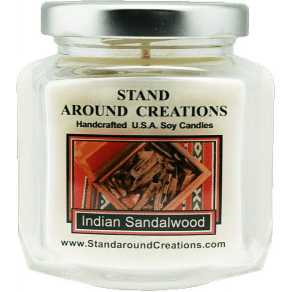INDIAN SANDALWOOD HEX 6-OZ. ALL NATURAL SOY CANDLE