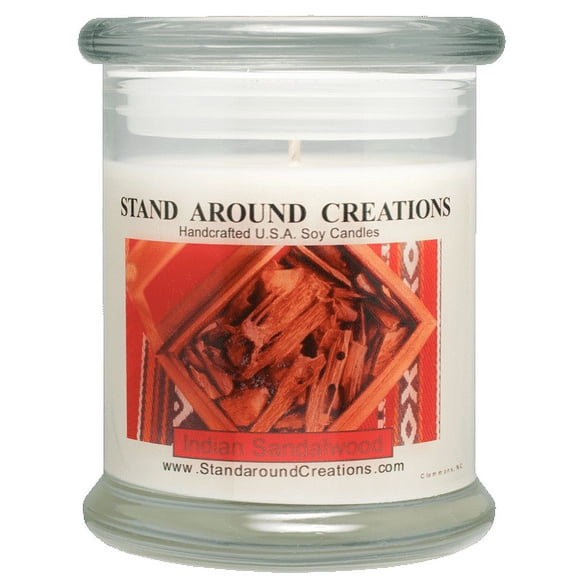 INDIAN SANDALWOOD STATUS 12-OZ. ALL NATURAL SOY CANDLE