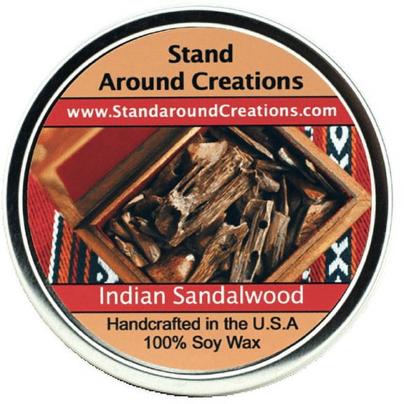 INDIAN SANDALWOOD TIN 16-OZ. ALL NATURAL SOY CANDLE