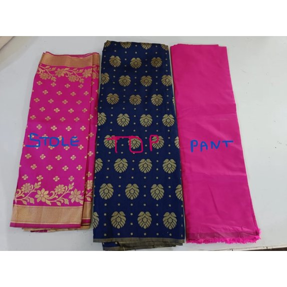 INDIAN SUIT set- TOP+PANT+STOLE fabric available in 2 styles