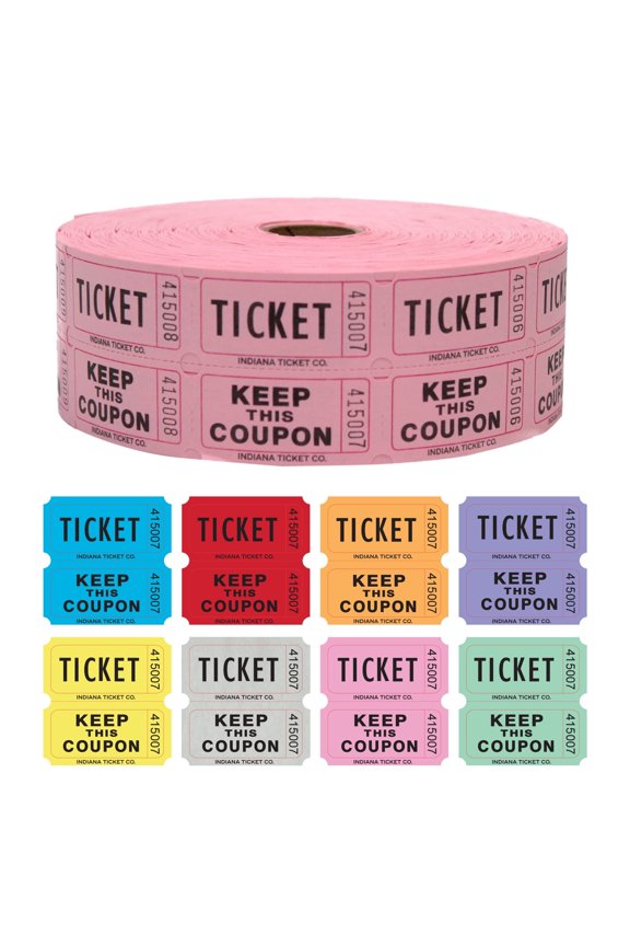 Raffle Tickets Double Roll 50/50 Pink 2,000 Tickets