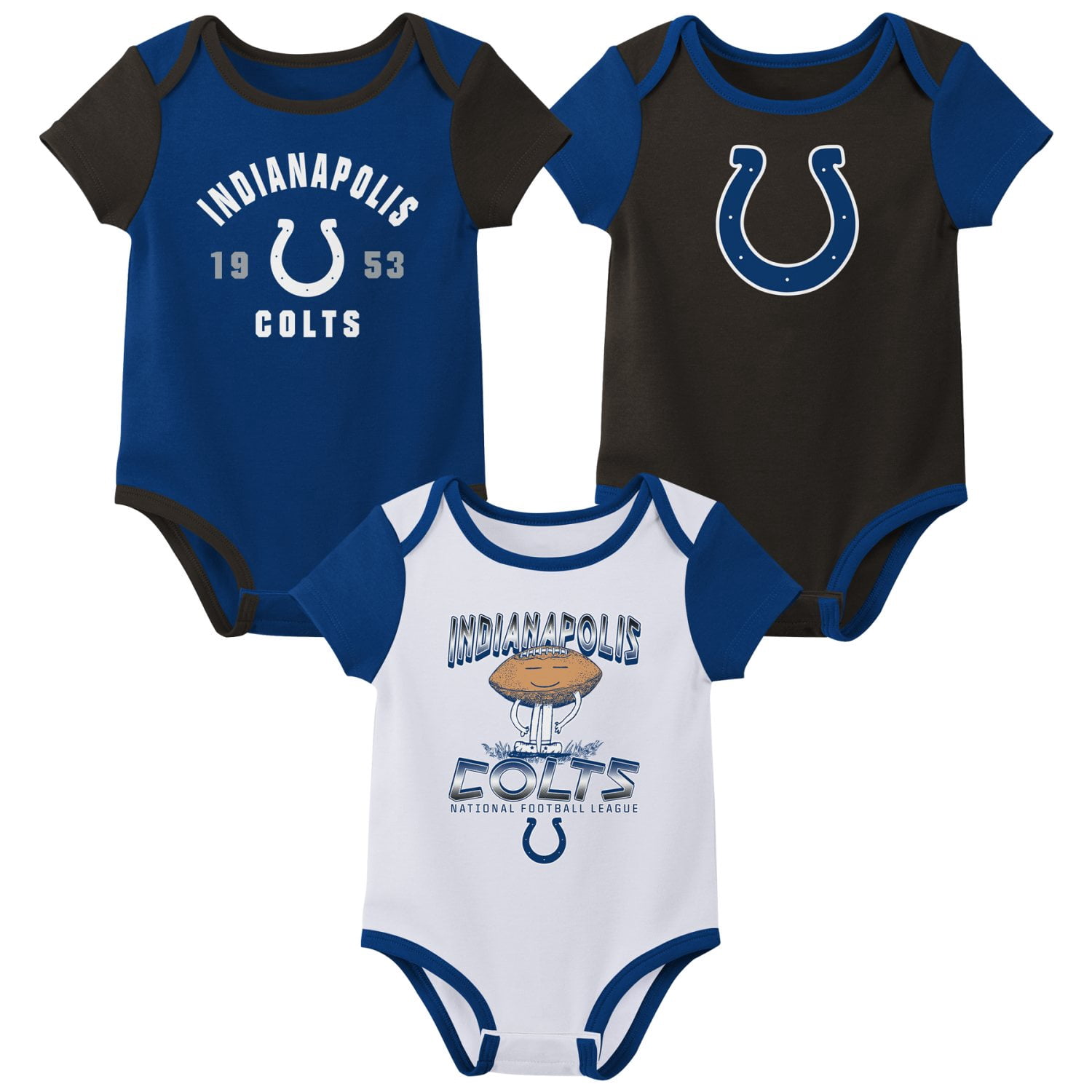 INDIANAPOLIS COLTS NFL Infant Boys 3 Pack Onesie Game Day Fan Apparel