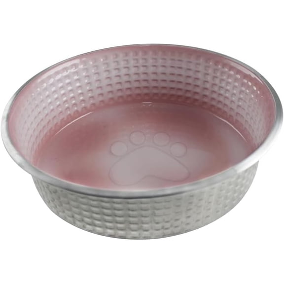 INDIPETS Jack and Jill Bowl Collection: Non-Skid Pet Water and Food Bowl | 12 oz, 5 Inches, Small, Pearl Blush (PN: 800421)