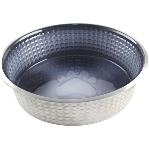 INDIPETS Jack and Jill Bowl Collection: Non-Skid Pet Water and Food Bowl | 24 oz, 6-1/3 Inches, Medium, Shadow Black (PN: 800442)