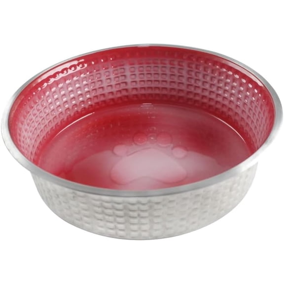 INDIPETS Jack and Jill Bowl Collection: Non-Skid Pet Water and Food Bowl | 7 oz, 4-1/3 Inches, X-Small, Candy Red (PN: 800430)
