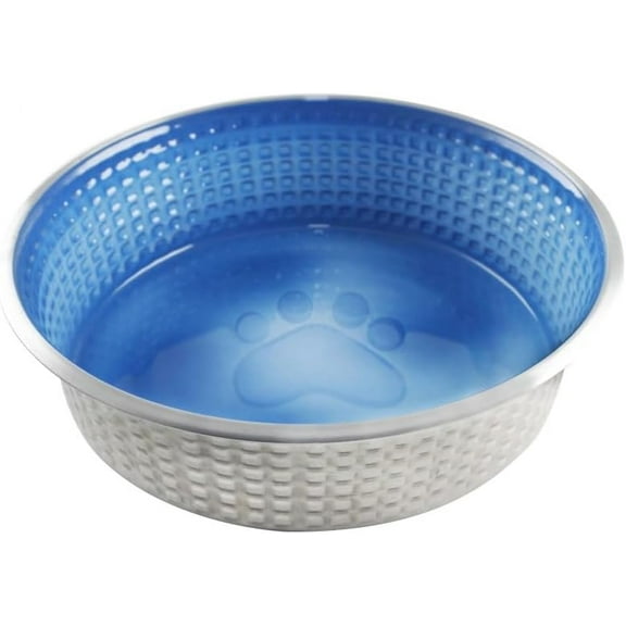 INDIPETS Jack and Jill Bowl Collection: Non-Skid Pet Water and Food Bowl | 74 oz, 9 Inches, X-Large, Ocean Blue (PN: 800439)