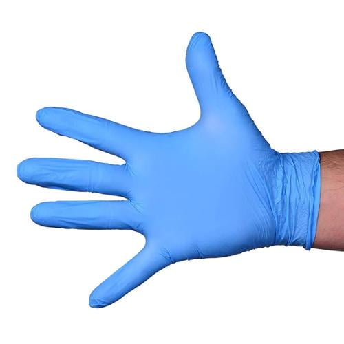INDIVIDUAL Blue Nitrile Examination Gloves, Large, 4 Mil, Powder Free