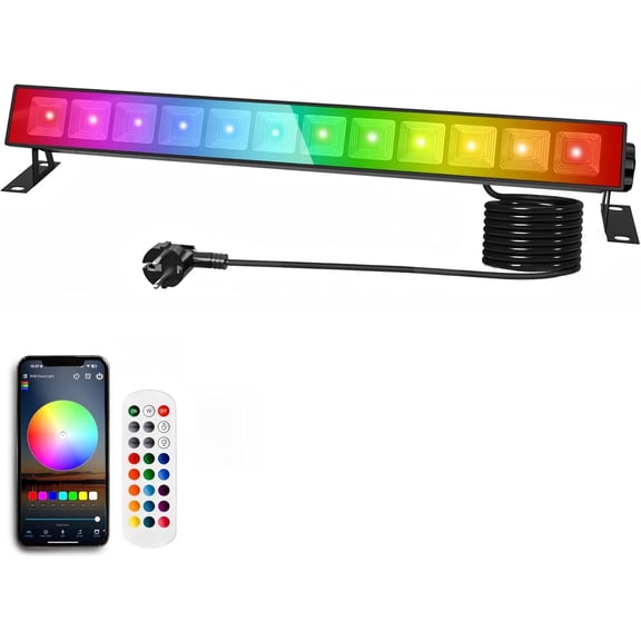 Indmird RGB LED Spotlight 30 W with 360° Remote Control and Bluetooth App LED Wall Washer IP66 Waterproof Party Light for Garden Stage Light Christmas