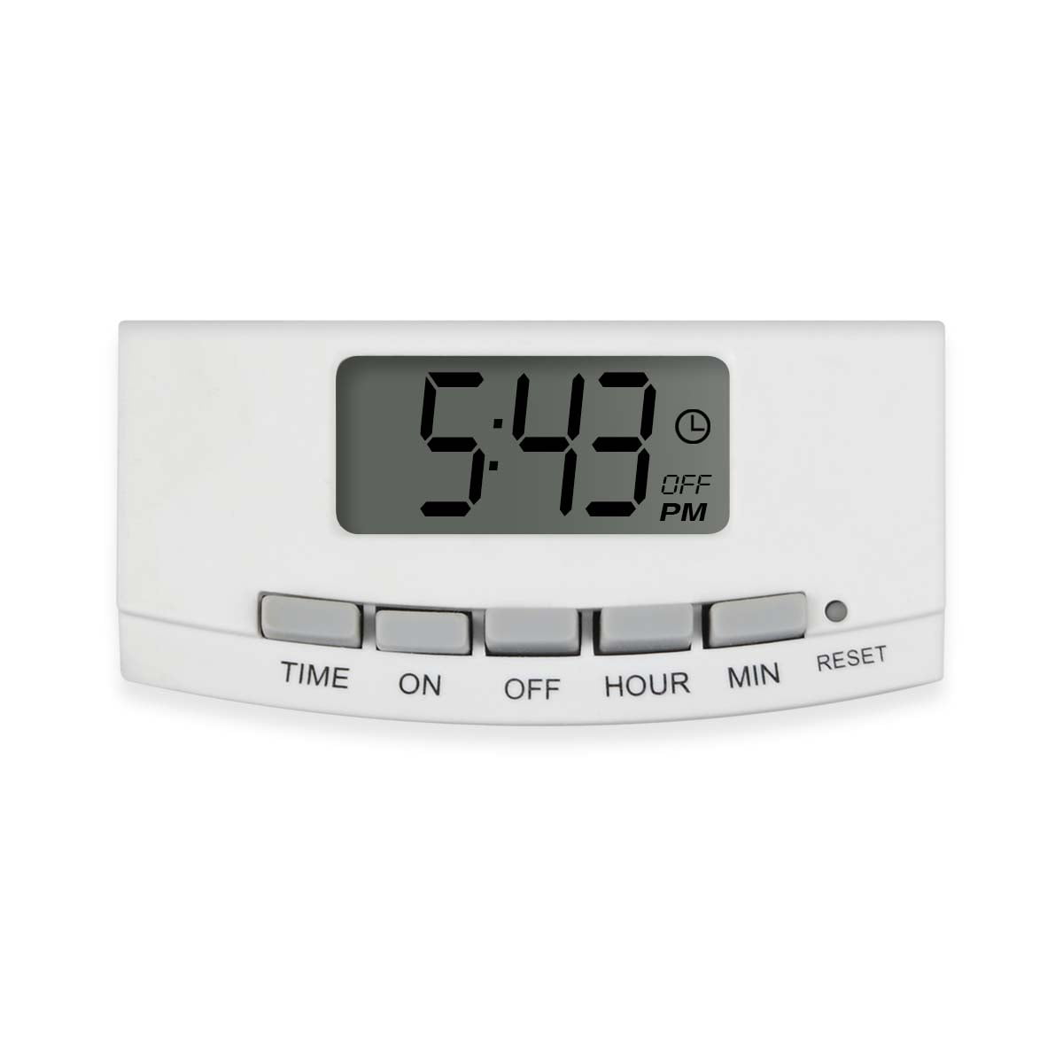 Indoor Digital Timer for Lights with LCD Display and Polarized Outlet, White, by Holiday Time