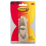 3M Adhesive Hook Large Indoor - Metal Nickel Finish - Silver, Easy Installation, General Use