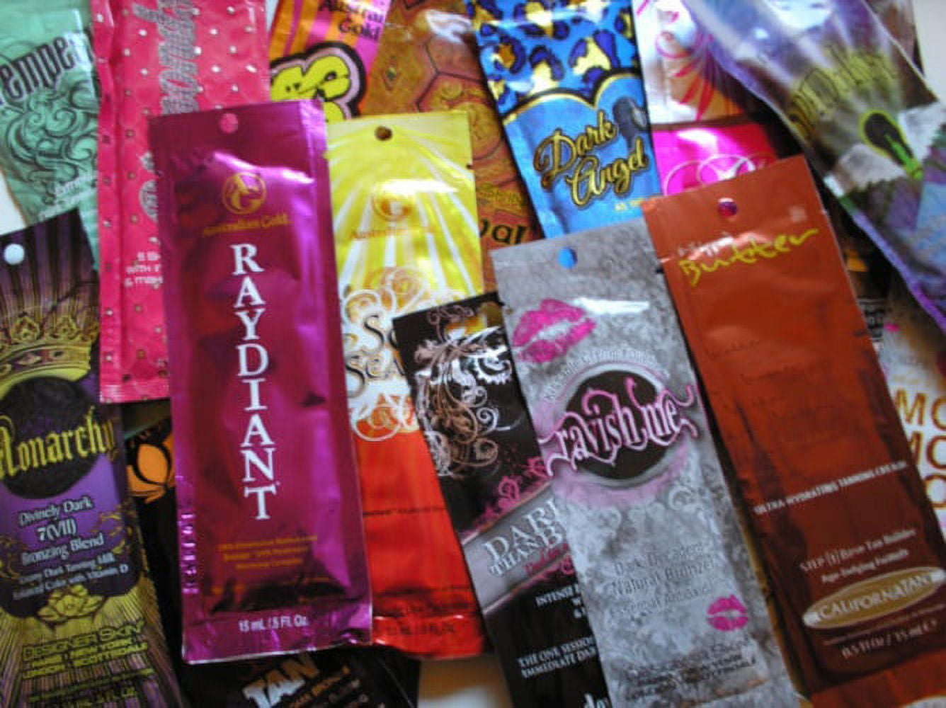 INDOOR TANNING BED SAMPLE TEN PACK OF SUN TAN LOTION BRONZERS EXTENDERS