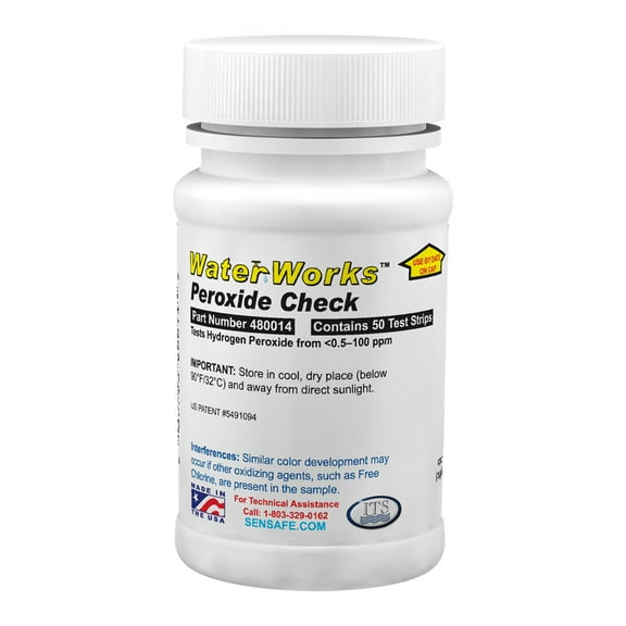 INDUSTRIAL TEST SYSTEMS 480014 Peroxide Test Strips, 0-100ppm, PK50