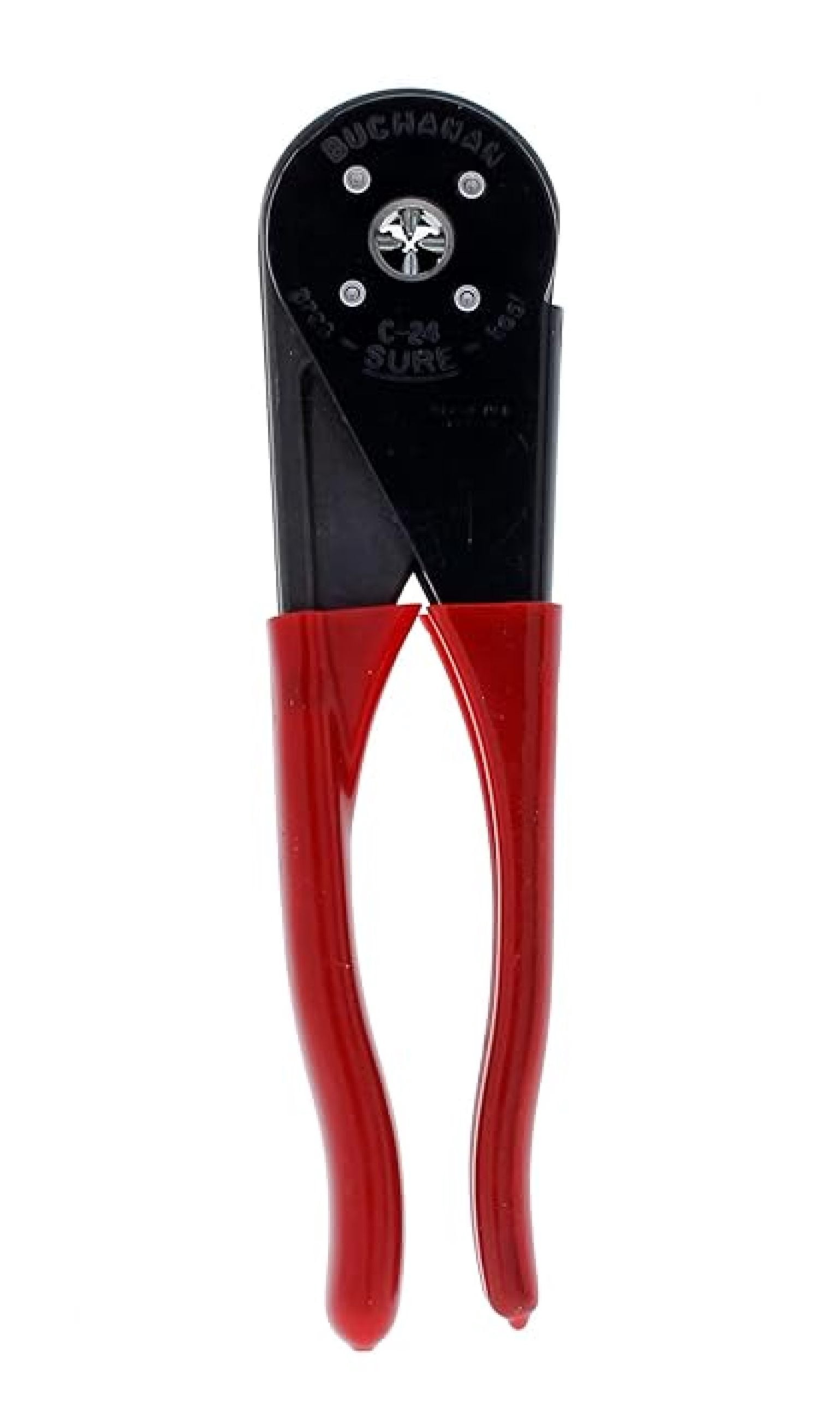 INDUSTRIES INC. C24 Four-Way Crimp Tool – Spring Loaded, Fingertip Adjustment Wire Crimper for Two Connector Sizes