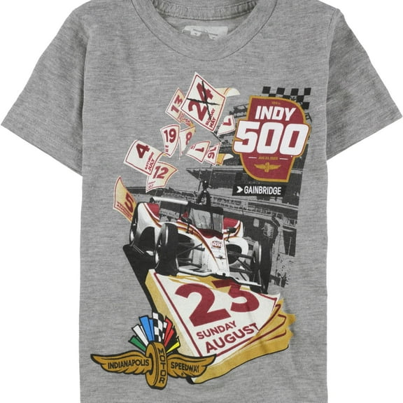 Indy 500 Boys August Calendar Graphic T-Shirt, Grey, Big Kids (8-20), XL