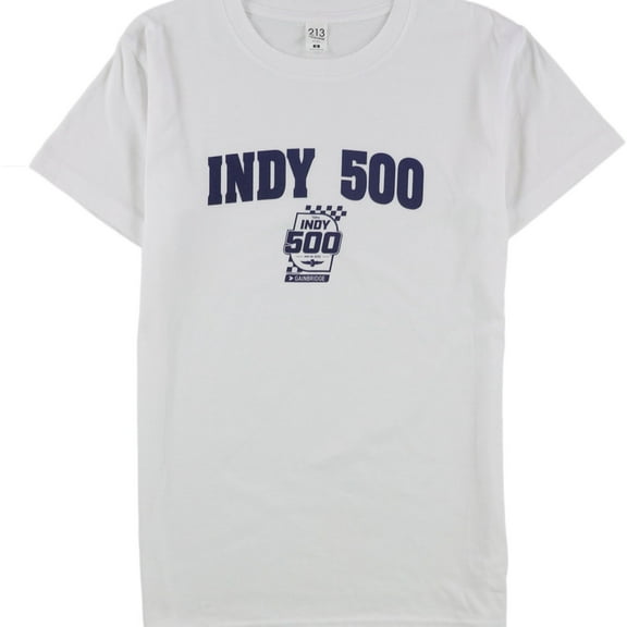 Indy 500 Mens Logo Print Graphic T-Shirt, White, Small